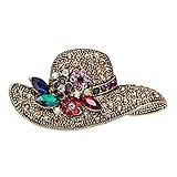 RINHOO Crystal Pearl Initial Brooch Gold Plated Enamel Colorful Letter Alphabet Breastpin Pin Jewelr