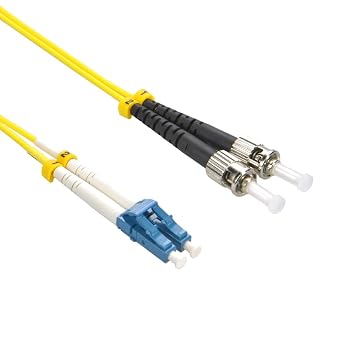 InstallerParts Ethernet LC/UPC-ST/UPC Singlemode Duplex OFNR 2.0mm Fiber Optic Patch Cable - 7 M