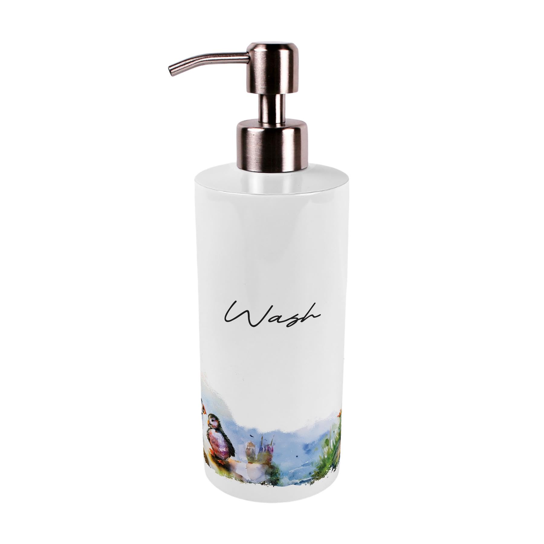 Coastal Puffins Soap Dispenser - Refillable Bathroom/Kitchen Pump Bottle