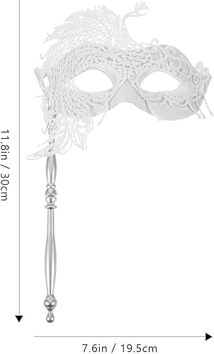 Miniatura 2 de SOIMISS Máscara de mano de encaje para fiesta, corona, máscara para baile de máscaras, máscara veneciana de mascarada, trajes de juego de rol,
