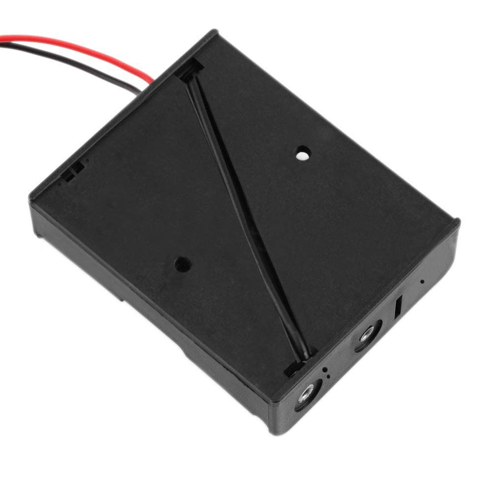 4-częściowy czarny plastik 3 x 1,5 V (4,5 V) uchwyt baterii AA pudełko do przechowywania baterii pudełko z przewodem