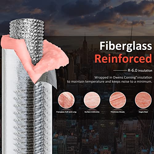 Cuchiilo 8 Inch Insulated Flexible Duct,Hvac Insulation Duct,25 Feet Insulated Duct,8 In Insulated Duct Hose, R6.0 Air Flexible Duct Aluminum Hose 8''25' Long,For Hvac Flex Ductowrk #TOP4