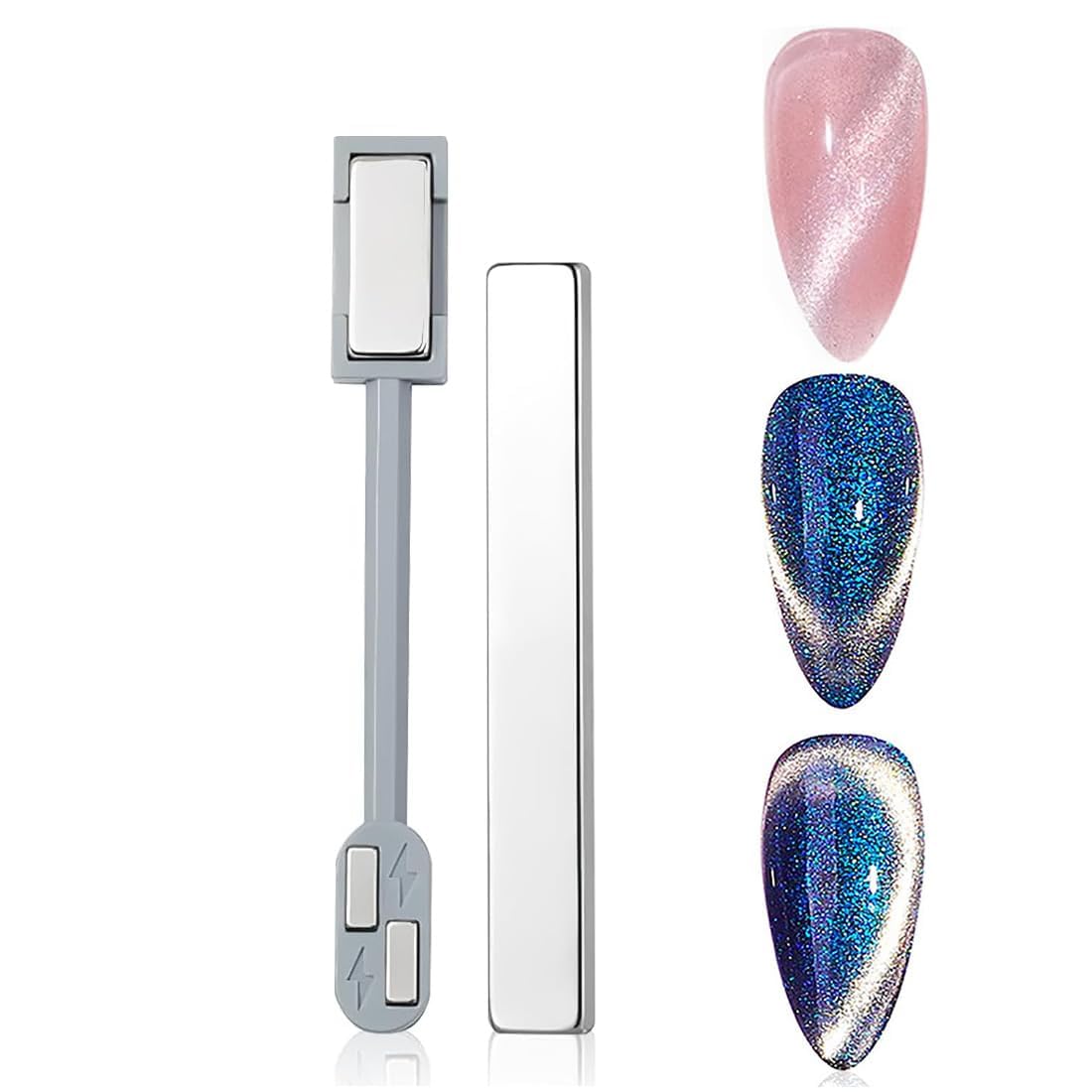 Gleevia 2PC 3D CatEye Magnets for CatEye Gel Effects, Nail Magnet Stick Tool Double-Headed Nail Art Magnet Stick Set Magnet Wand Strong Magnet Stick for Home DIY, Salon-image-49