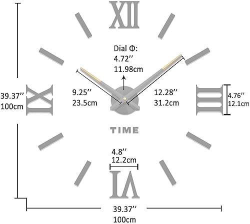 Miniatura 3 de VANGOLD Reloj de pared moderno y grande sin marco para decoración de sala de estar