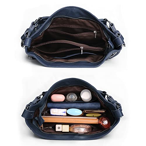 Image of YALUXE Women's Real Leather Shoulder Bags Hobo Handbag Purse Crossbody Bag