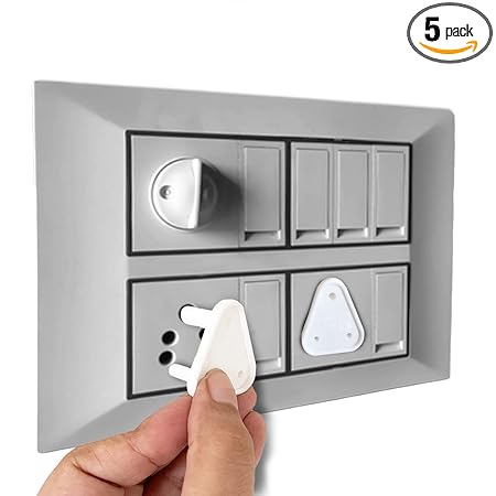 BabyPro Lab Tested - Certified (Set of 12) Electric Socket Covers 5 Amp. & 15 Amp, Child Safety Switch Board Cover Plugs and BabyProofing Protector Guards for Kids and Baby Safety (White)