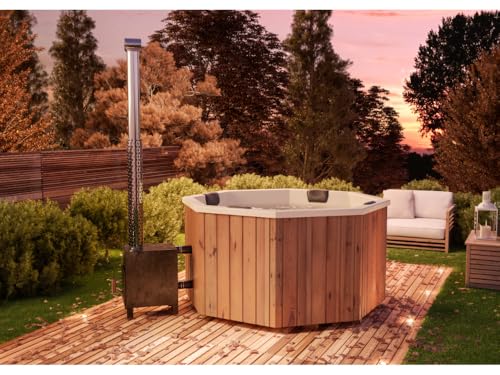 Finntherm Badefass Kopenhagen aus Thermoholz, Hot Tub 180 x 180 cm, 6...