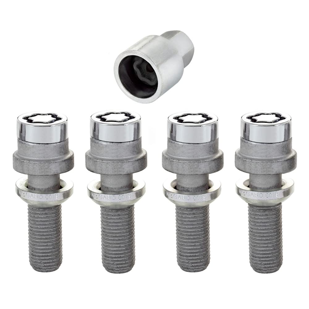 McGard 28025SU Wheel Lock Bolts SU M14 x 1,5, radius seat, shaft length 41,0 mm, Overall length 62,8 mm, Hex size 17mm, Key diameter 25,8 mm, Chrome