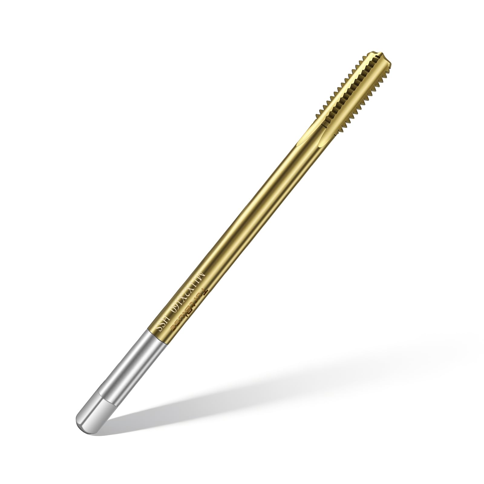 M11×2.0 4-Flute Thread Tap Extra Long Thread Tapping Tool,High Precision M2 Steel with TIN Coating,Thread Clean Tap for Engine Bolts,O2 Sensor & Spark