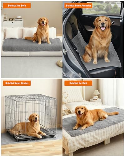 VICBINLY wasserdichte Hundedecke Sofaschutz, Autoschondecke für Haustiere Hundedecke Outdoor Robuste Hundematte als Schutz für Sofa & Bett rutschfeste Unterseite 80 x 60 cm - Grau CTH015G