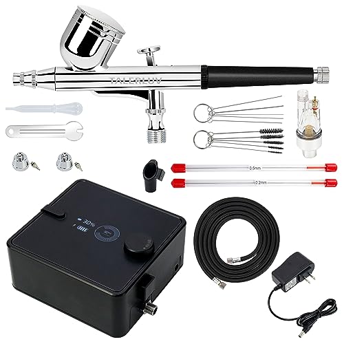 Rechargeable Airbrush Kit w/Compressor, Battery Indicator 