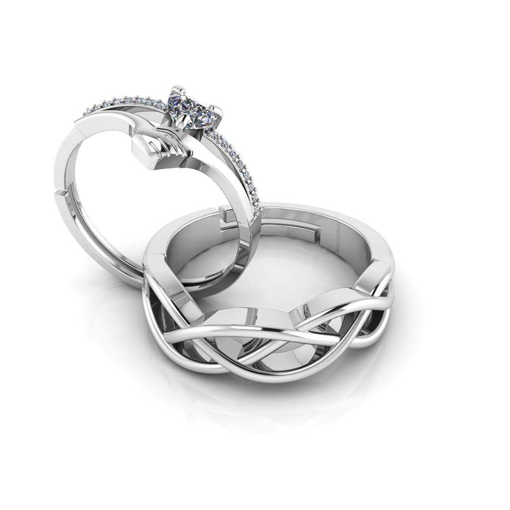 Miss Highness 925 Pure Silver Couple Ring Combo For Men and Women | Mom Dad Gift | Birthday | Anniversary | 6 Months Warranty | Certificate of Authenticity & 925 Hall Mark - MHR-F80-M27 (B0DCJGC1V5) Amazon Price History, Amazon Price Tracker