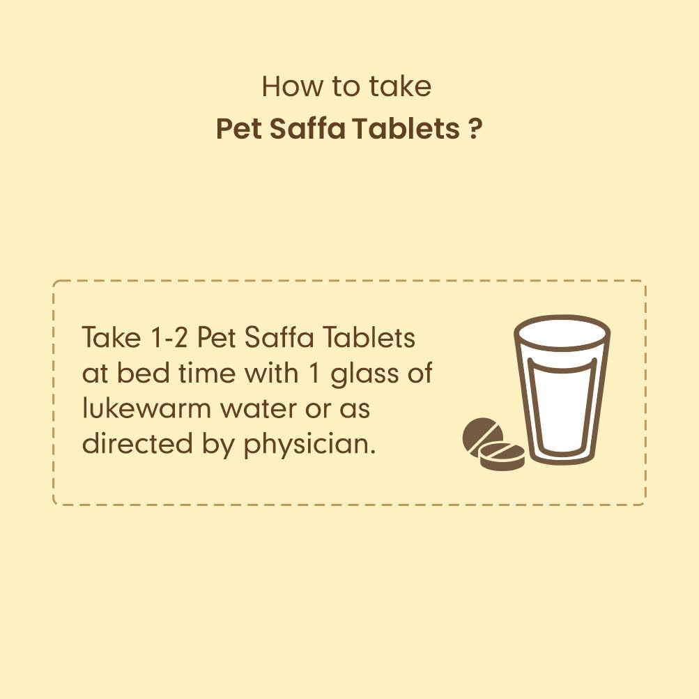 Pet Saffa Tablets | Natural Laxative | Constipation Relief | Relief from disgetive problems like Acidity, Gas & Bloating - 30 Unit (Pack of 3) 4