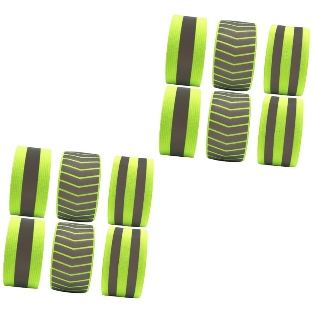 Toyvian Bracciale Riflettente Gruppo Musicale Riflessivo Illuminato Cintura da Corsa Polsino visibilità Bracciali Fluorescenti Braccialetti di Sicurezza Green