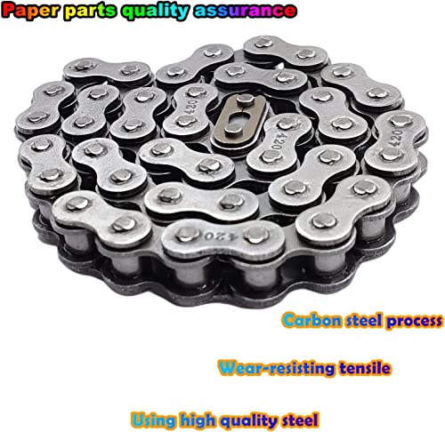Image of Mini Bike Front Chain Fits Coleman CT200U CT200U-EX BT200X Mini Bike Chain MB200 MB165 Baja Warrior Heat Mini Baja Motorsports+Chain Adjuster(#420 Chain 42 Link)