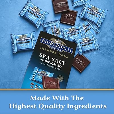 GHIRARDELLI Intense Dark Chocolate Squares, Sea Salt 60% Cacao, 4.1 Oz Bag (Pack of 6)