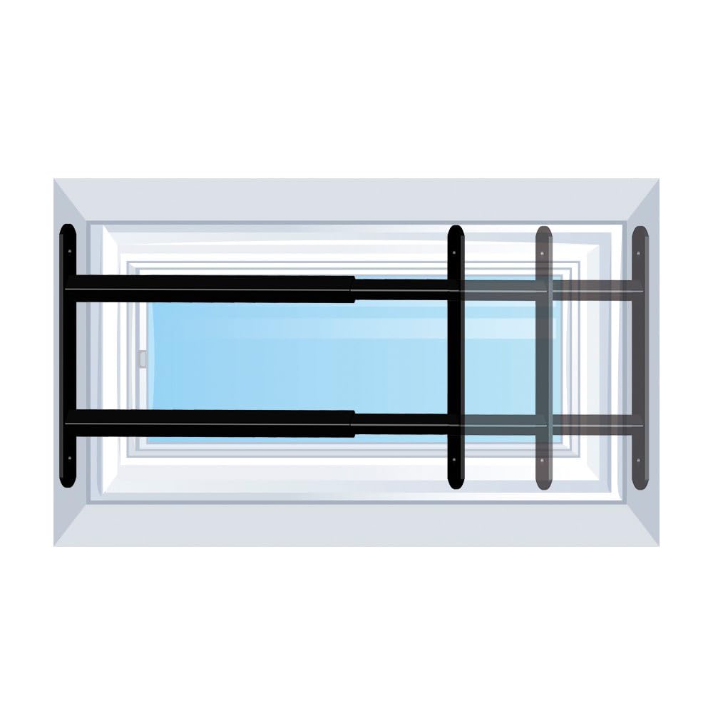 GRILLE DE DEFENSE EXTENSIBLE 2 barreaux 48 à 90cm noir