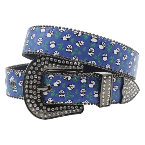 Ceintures cloutées en strass éclatant et cuir robuste pour jean - 3