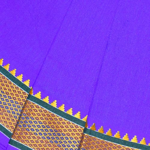 Image of TUNI MANI Men's Panchakacham Dhoti with Angavasthram with Zari Border, Cotton, Size: 9 X 5 (4.0mtr Dhoti, 2.25mtr Towel)
