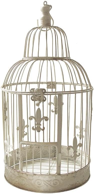 Zeitzone Deko-Vogelkäfig Lilie Nostalgie Voliere Landhausstil Antik-Weiß 38 cm Zeitzone Deko-Vogelkäfig Lilie Nostalgie Voliere Landhausstil Antik-Weiß 38 cm