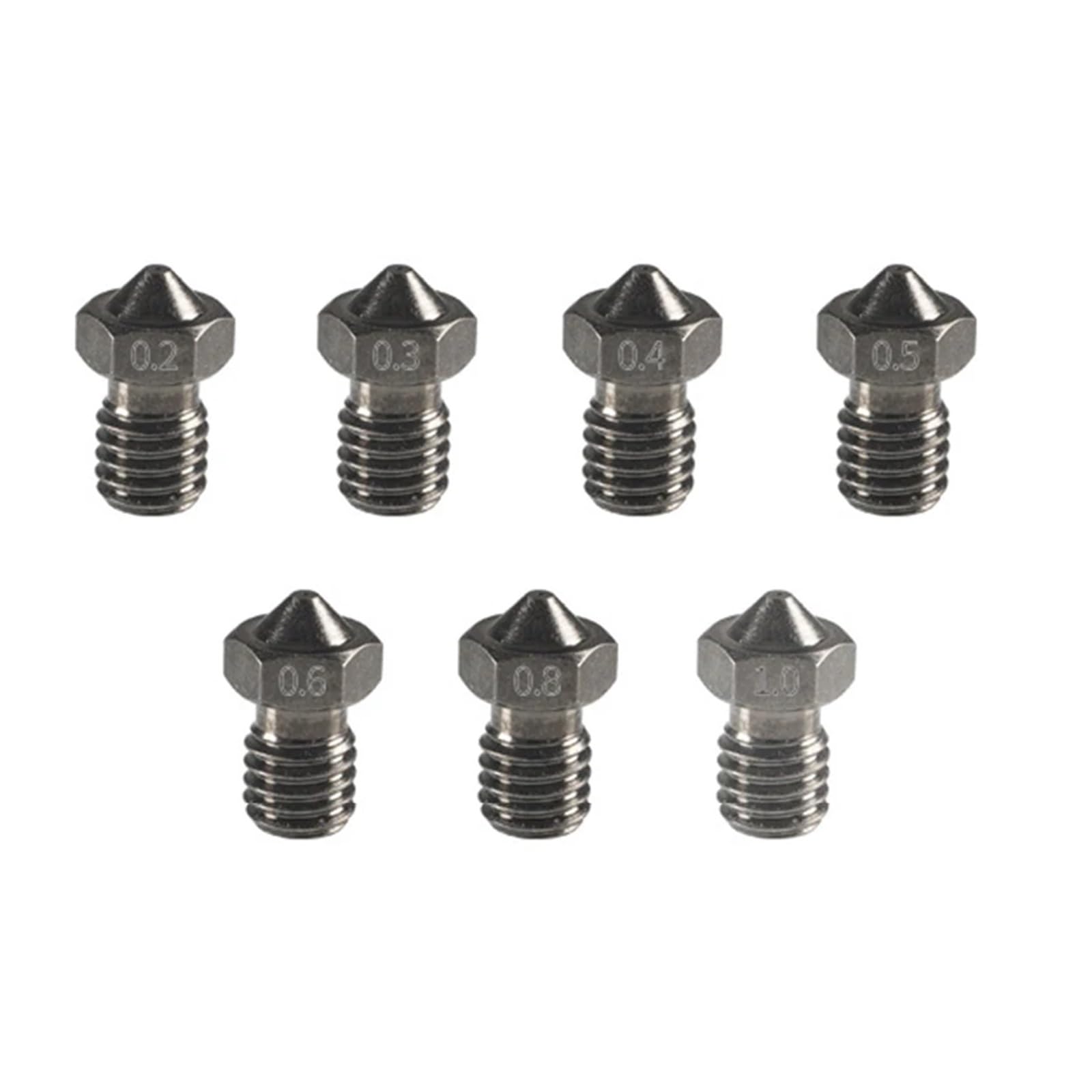 Dysza do drukarki 3D 0,2 mm-1, mm materiałów eksploatacyjnych 1,75 CR10 CR10S Ender-3, głowica wytłaczarki ze stali hartowanej, części dyszy(10Pcs for 1.75mm,0.5mm)