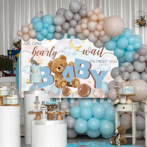 Fondo temático para baby shower azul 3.6 x 6 pies miniatura 6