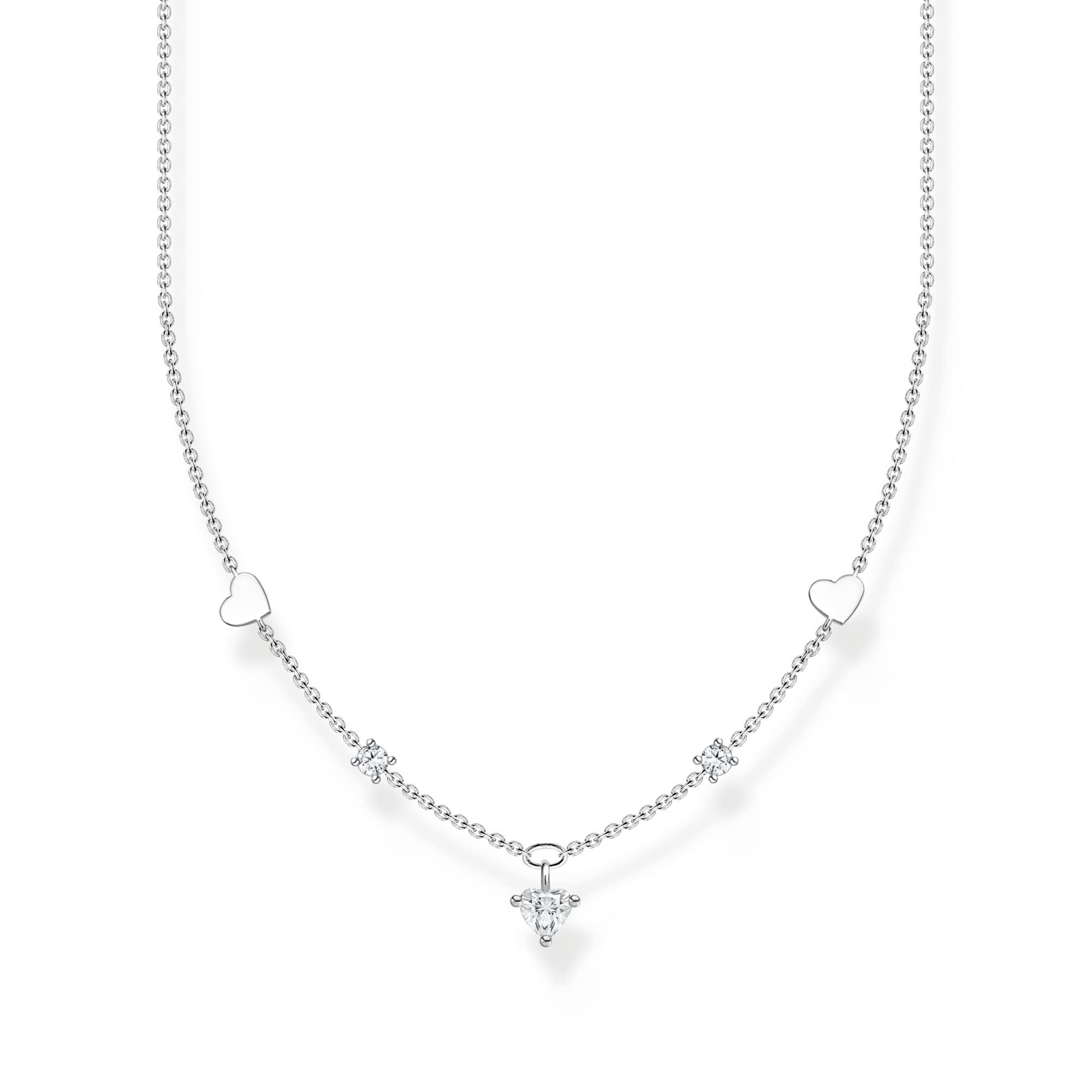 Collana THOMAS SABO Con Ciondolo In Argento 925 E Zirconi Bianchi – 42 Cm, Taglio Brillante, Elegante