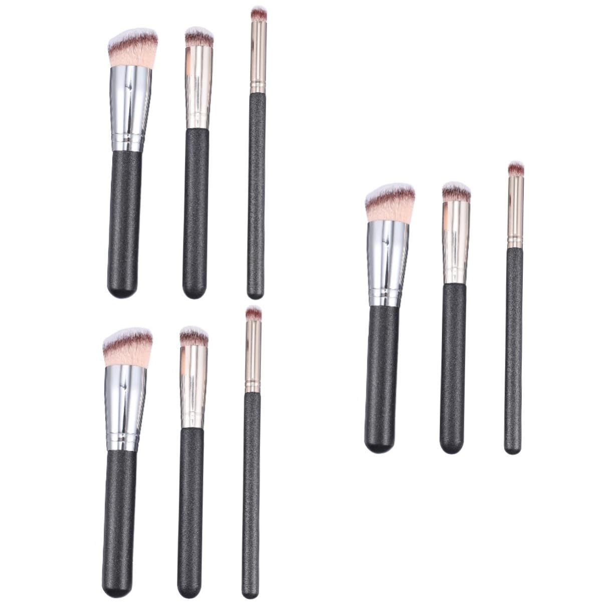 Healeved 9pezzi Pennelli Per Trucco Strumenti Cosmetici Per Fondotinta e Manico Ergonomico Per Applicazione Precisa e Confortevole