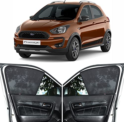 Image of Able Zed Black Half Car Magnetic Sun Shade Curtains for Ford Freestyle Set of 4 Pcs