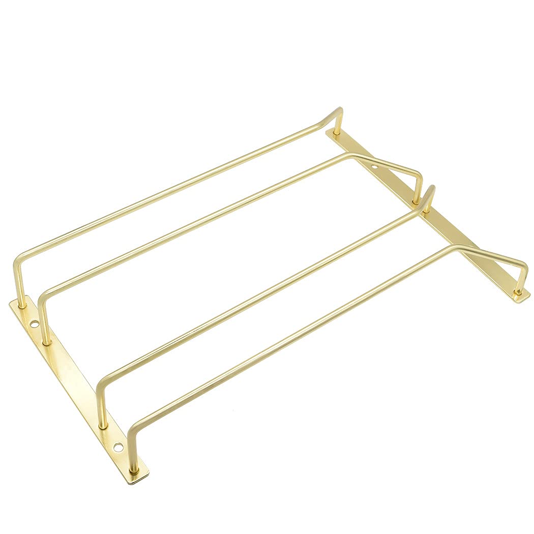 Dianoo Confezione da 2 supporti per calici da 35,5 cm, in acciaio inox, da appendere sotto l'armadietto, per calici da vino, in filo metallico
