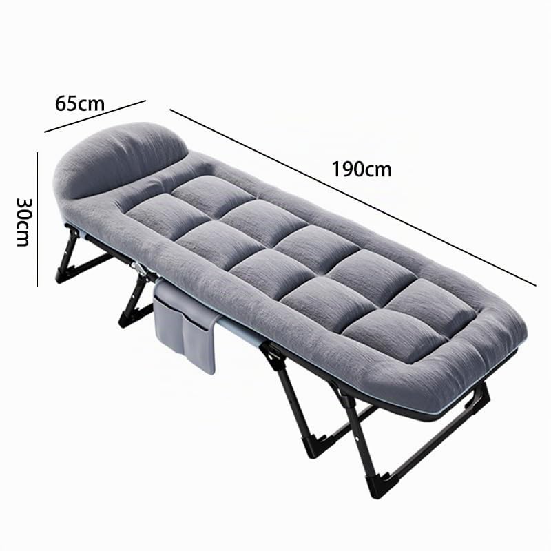 OHMG Cama de camping plegable resistente para adultos, 190 cm, con capacidad de 200 kg, para oficina, viajes, exterior, pesca, senderismo, casa, marco de metal