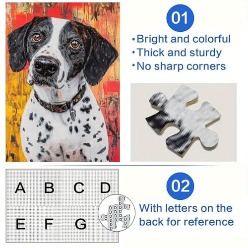 Pointer-Hunde-Puzzle für Teenager, 1000 Puzzles, Spielzeug, Lernspiele, Stressabbau, Wunschliste mit Weihnachtsmann, 38x26cm