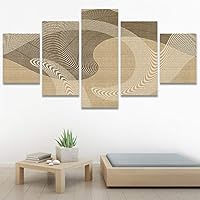 SIGNWIN 5 Panel Canvas Wall Art Modern Art Abstract Contemporary Edgy Mixed Media Multicolor Patterns for Home Decorations Ready to Hang - 60