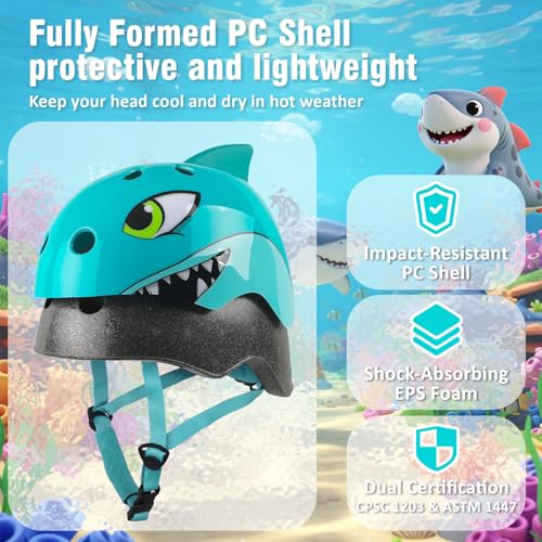 Image of Kids Toddler Bike Helmet, Adjustable and Multi-Sport for Child Boys and Girls, 2 Sizes