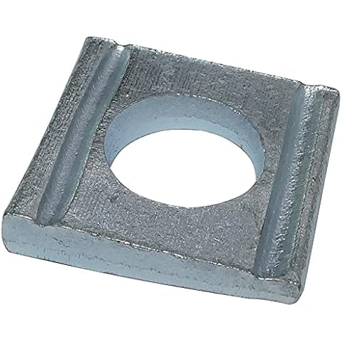 AERZETIX - C48826 - Satz mit 25 Vierkantscheiben 8% neigung - M10 - aus verzinktem stahl - DIN 434 - für U profile Cover