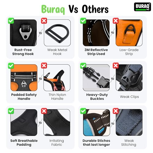 Image of Buraq Pets No Pull Dog Harness | Soft Padded for Small to Large Dogs