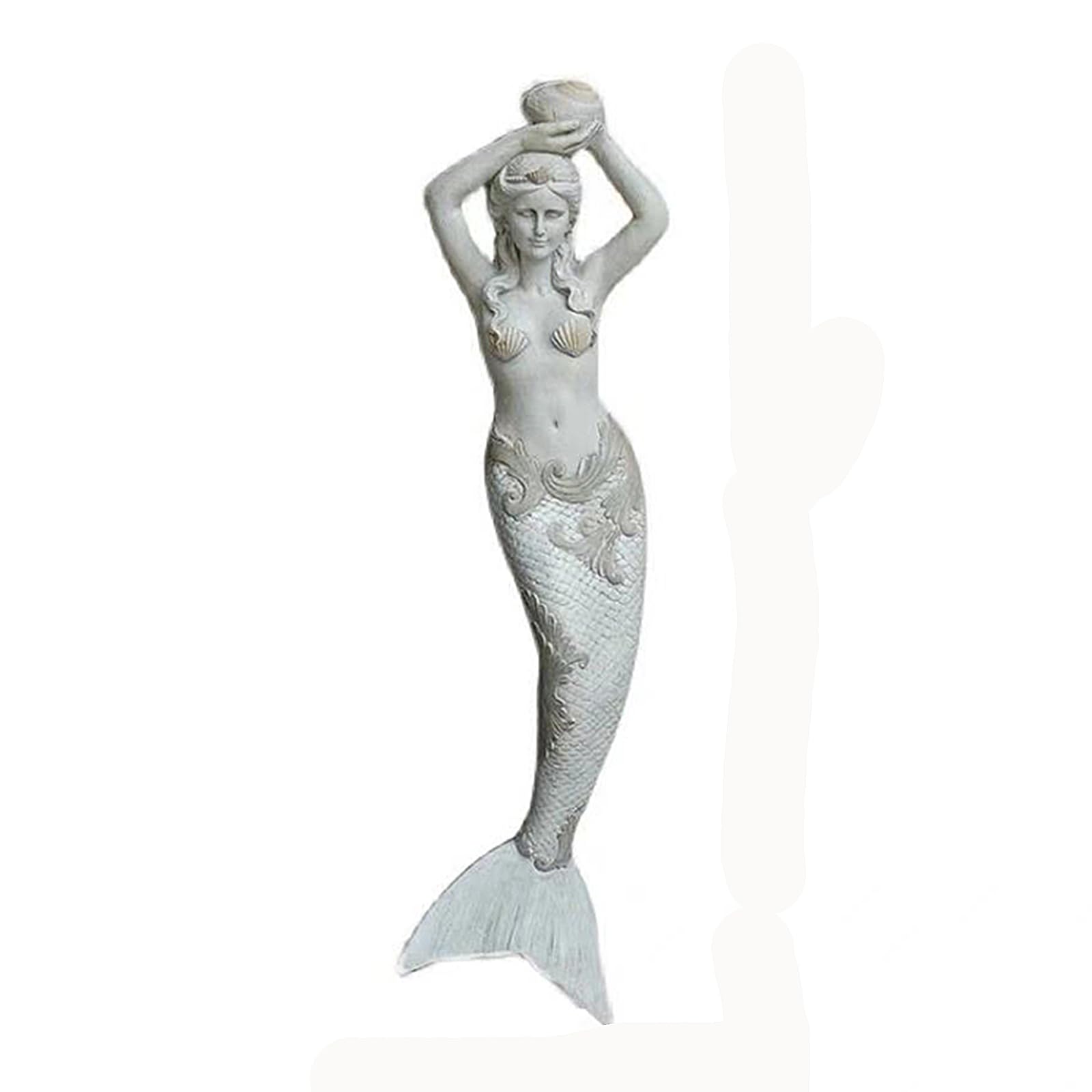 Zenggp Blue Vintage Mermaid Ornaments Garden Statues,Resin Mermaid Statue Outdoor Ornament,Wall-Mounted Mermaid Home Lawn Decor Garden Figurine For Patio,Balcony,Yard,Lawn, Innovative Gift