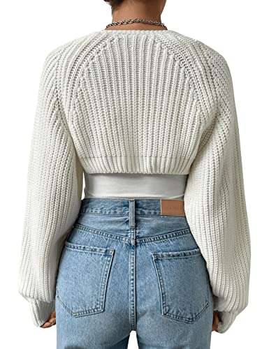 Verdusa Women's Y2k Cropped Cardigan Sweaters Lightweight Knit Open Front Bolero Shrugs Spring Fall Outfits2