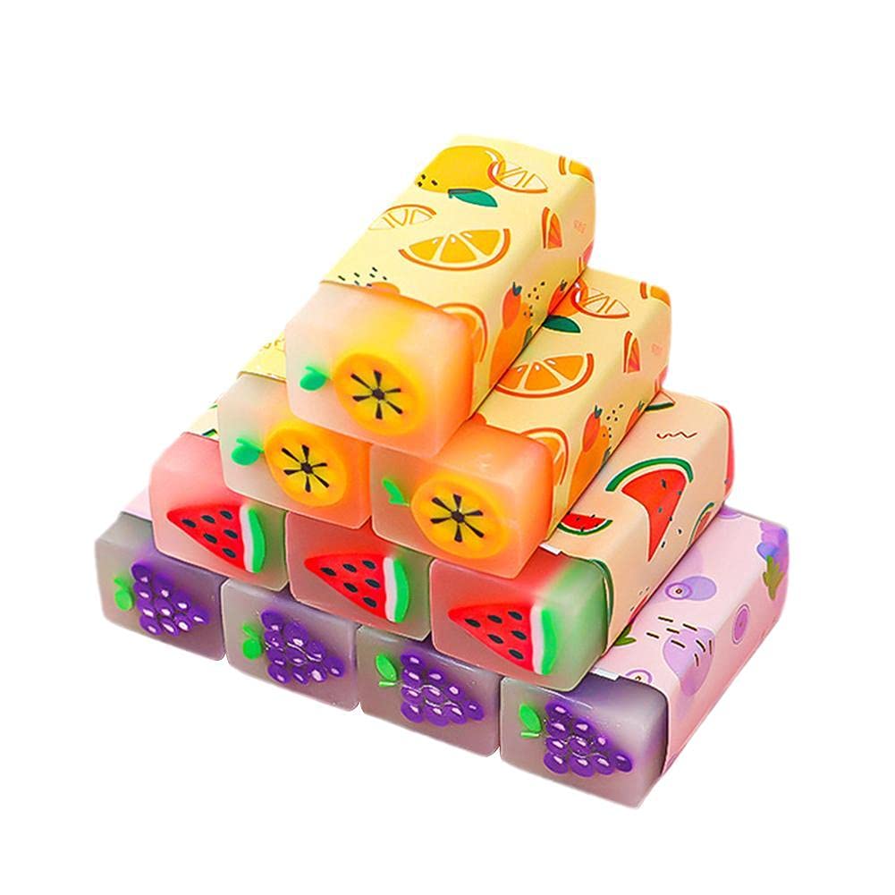 Mini Fruit Eraser Erasers for Kids Pencil Erasers for Kids Cute Pencil Eraser Mini Novelty Fruit Erasers for Party Favors, Homework Rewards, School