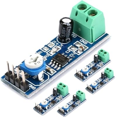 JESSINIE 6pcs LM386 Mono Audio Amplifier Module 200x AMP 5V-12V with 10K...