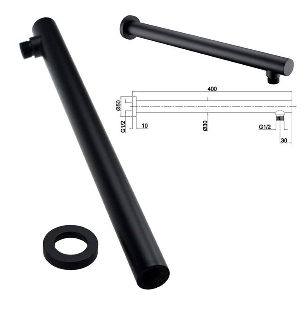 Huin Termostato a incasso con valvola in ottone massiccio con kit di controllo del volume a due vie Doccia a pioggia termostatica nero opaco Alba