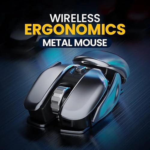 Wireless Ergonomics Metal Mouse With 2.4Ghz Nano Usb Receiver, Silent Click, 3 File Dpi Settings, Aluminum Alloy Integrated Base For Pc,Laptop,Computer,Tablet- Sliver/ Metal Grey Mouse (Classic) #TOP7