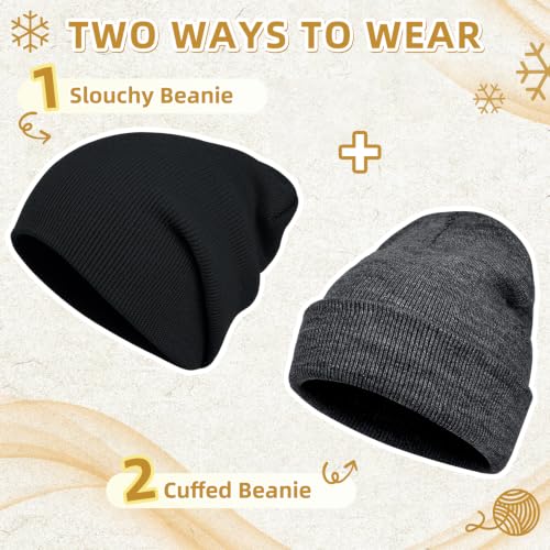 Image of ZOORON Beanie for Men Women Slouchy Winter Beanie Hats Cuffed Skull Caps
