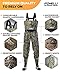 Foxelli Chest Waders – Waterproof 2-ply Nylon/PVC Camo Hunting Fishing Waders for Men and Women with Boots