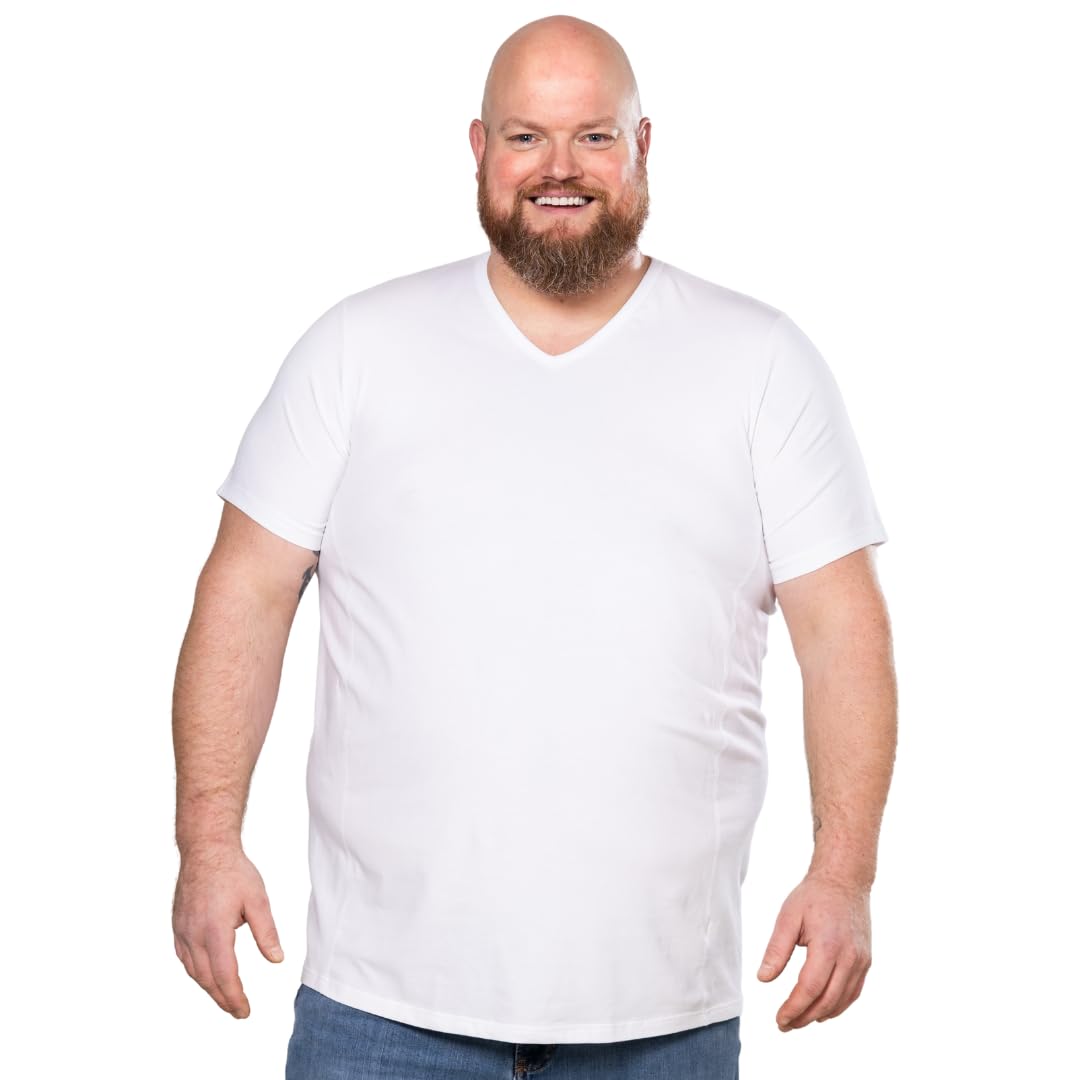 Men's Plus Size Basic T Shirt Tummy Top V Neck Plus Size XL to 8XL