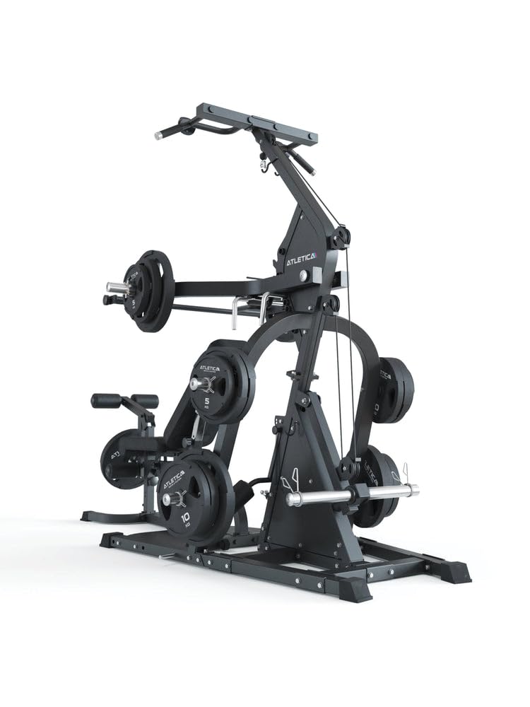 Atletica Triton | Multigym Triplex Station come set con panca per pesi X-Bench | Allenamento completo su spazio compatto | Stazione di trazione con barra di trazioni | Variant, braccio leva, Triton