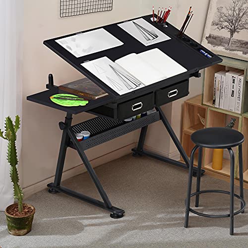image for Yaheetech Drafting Table for Artists, Height Adjustable Drawing Desk A