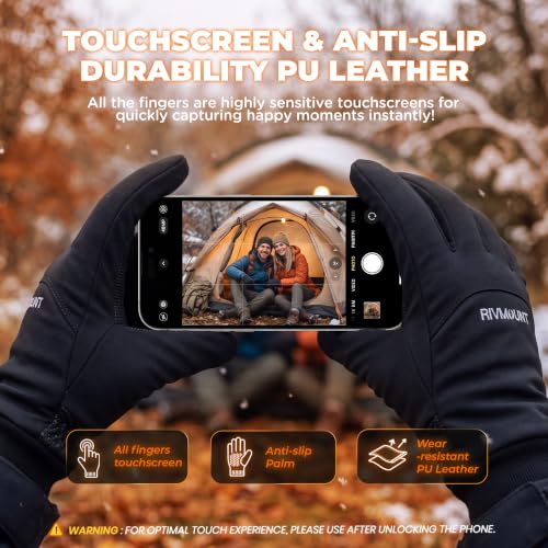 Image of rivmount Winter Waterproof Ski Snow Warm Gloves for Women Men, Windproof Cold Weather Thermal with Touchscreen Fingers, for Running Driving Cycling Hiking Biking Outdoor Sports Daily Work