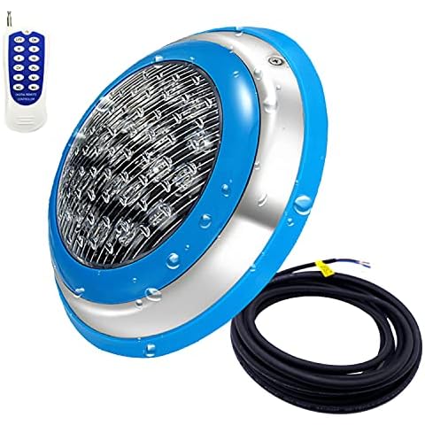 CNBRIGHTER LED Underwater Swimming Pool Lights-Pro Version,54W RGB Color Changing, 12V AC, 316 Stainless Steel, Wall Surface Mounted IP68 Waterproof, with Remote Controller (Pro-20ft Cord) Cover