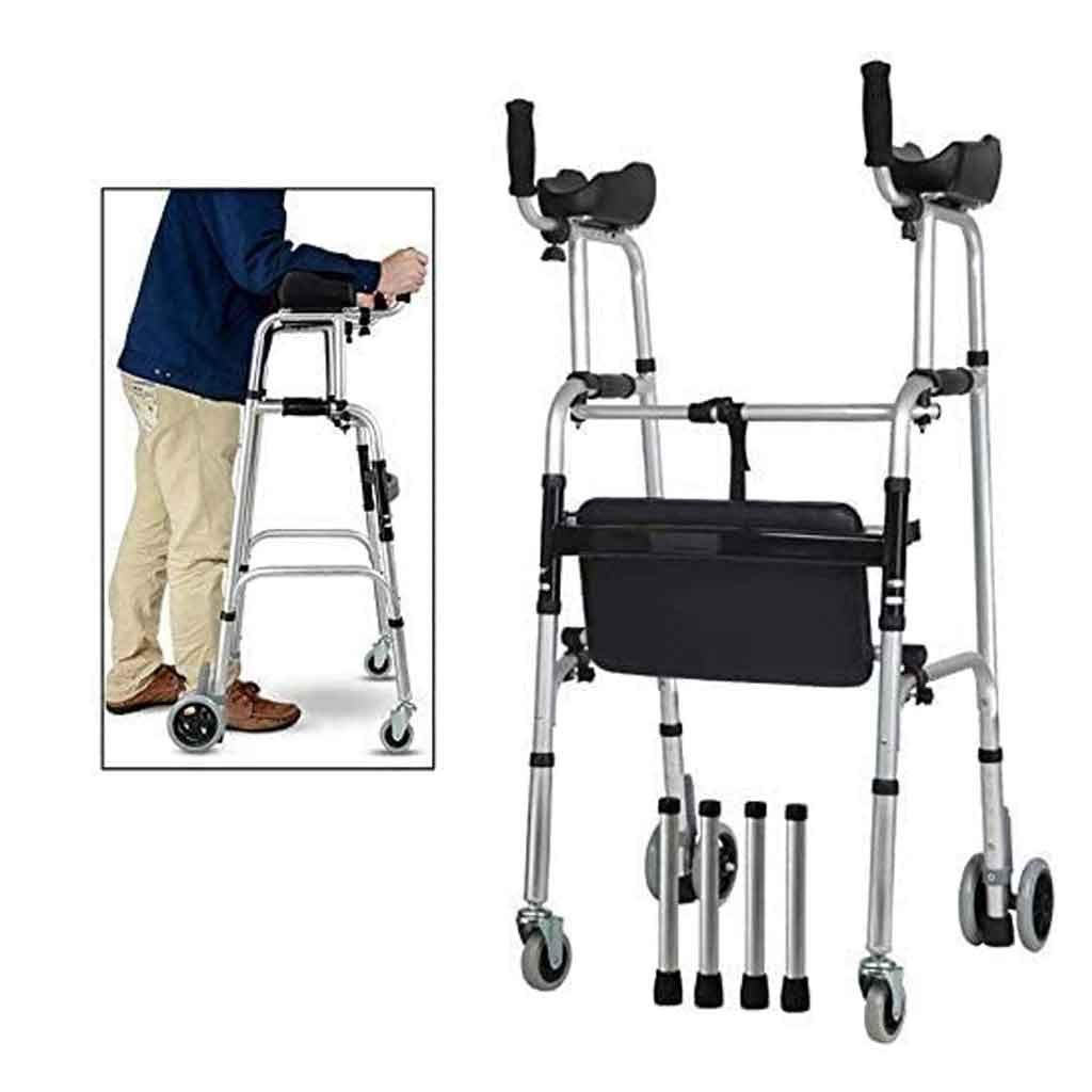 Buy Cayin Wheel Walking Frame Walkers for Seniors Elderly People Foldable Walker Medical 4 Wheel